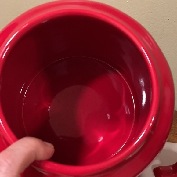 NEW Rae Dunn COOKIES FOR SANTA LARGE RED CHUBBY CANISTER WITH DIMPLES - Picture 8 of 12